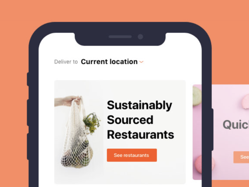 Home screen for food app