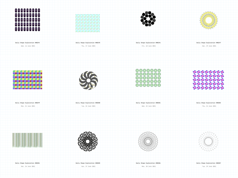 Thumbnails of minimal illustrations